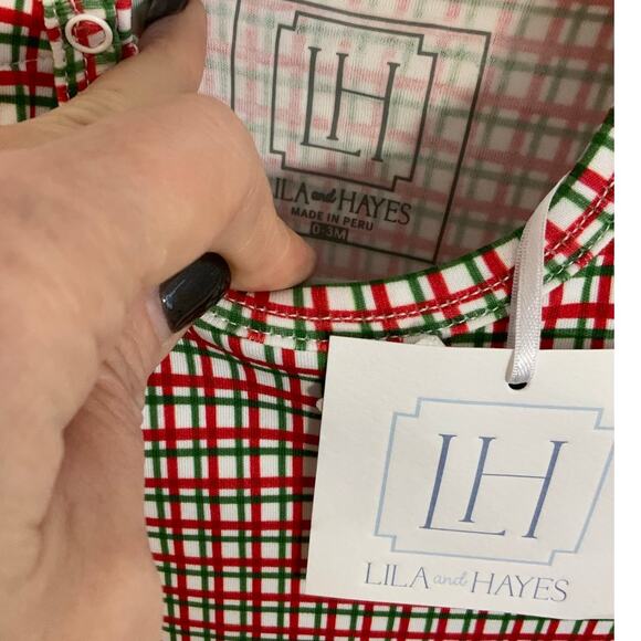 Lila + Hayes Thompson Romper - Holiday Plaid NWT size 0-3mo‎ - Picture 2 of 5